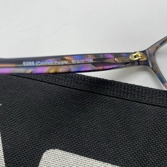 Coach Eyeglasses FRAMES ONLY HC6065 Cat Eye 51-17-135 Confetti Purple Brown 244
